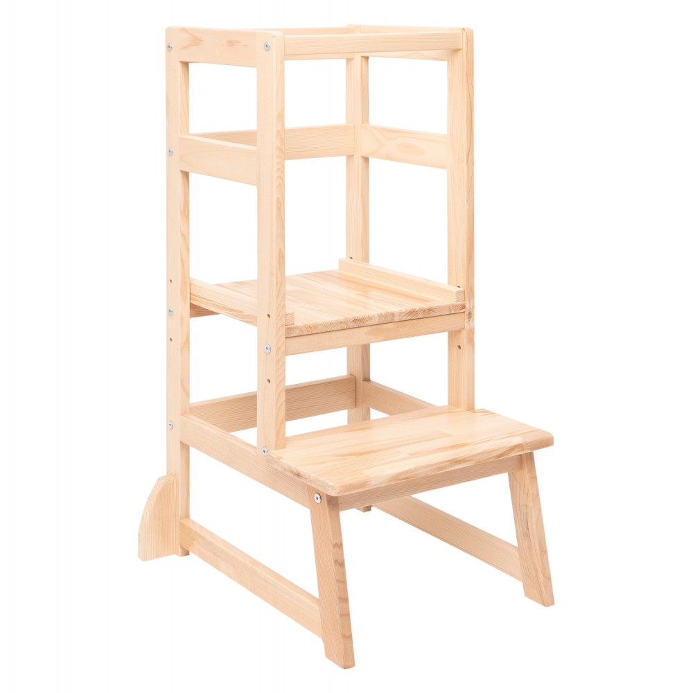 Παιδικός πύργος "MONTESSORI" από ξύλο σε φυσικό χρώμα 45,7x51x90