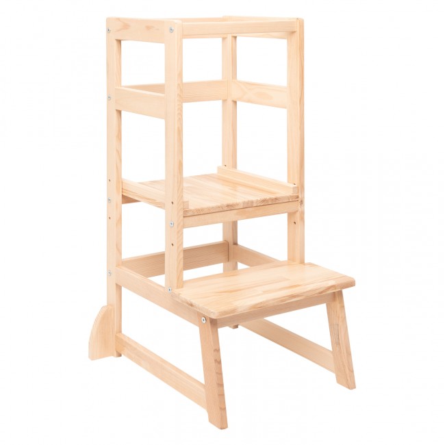 Παιδικός πύργος "MONTESSORI" από ξύλο σε φυσικό χρώμα 45,7x51x90