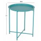 Βοηθητικό τραπέζι "SAMUEL" από μέταλλο σε τυρκουάζ χρώμα Φ46x53