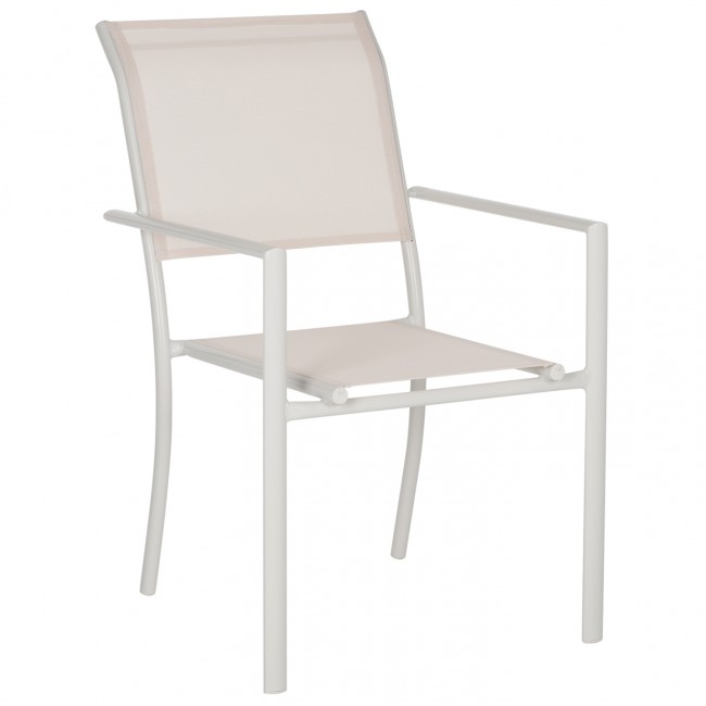 Πολυθρόνα "FEDAN" από αλουμίνιο-textline σε λευκό χρώμα 55,5x67,5x86