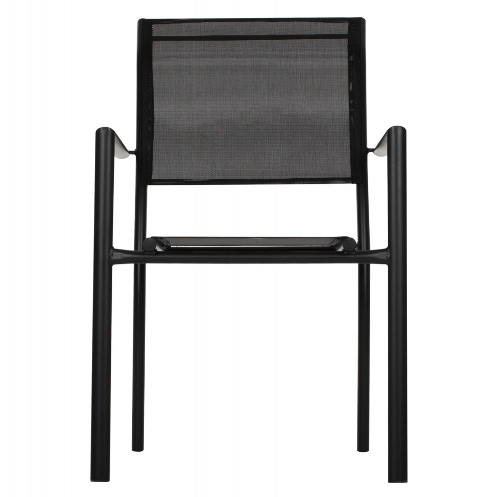 Πολυθρόνα "FEDAN" από αλουμίνιο-textline σε μαύρο χρώμα 55,5x67,5x86