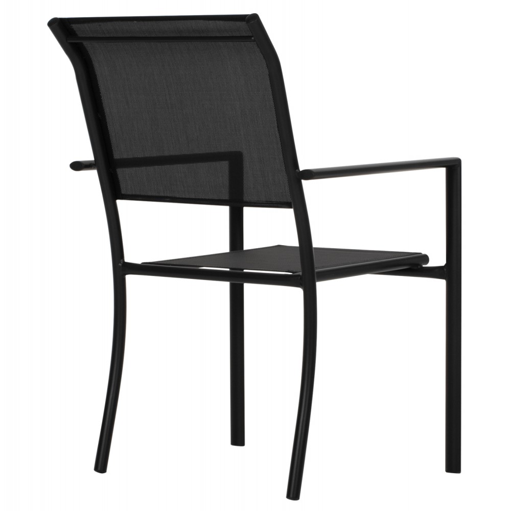 Πολυθρόνα "FEDAN" από αλουμίνιο-textline σε μαύρο χρώμα 55,5x67,5x86