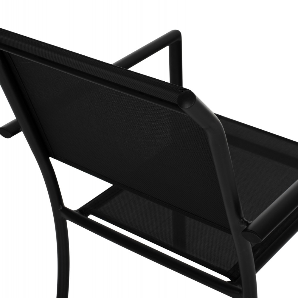 Πολυθρόνα "FEDAN" από αλουμίνιο-textline σε μαύρο χρώμα 55,5x67,5x86