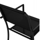 Πολυθρόνα "FEDAN" από αλουμίνιο-textline σε μαύρο χρώμα 55,5x67,5x86