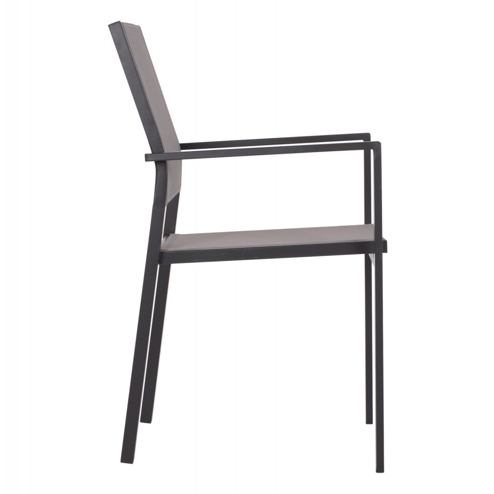 Πολυθρόνα "NEDAN" από μέταλλο-textline σε γκρι χρώμα 54x54x86