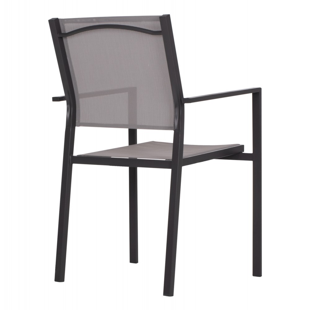 Πολυθρόνα "NEDAN" από μέταλλο-textline σε γκρι χρώμα 54x54x86