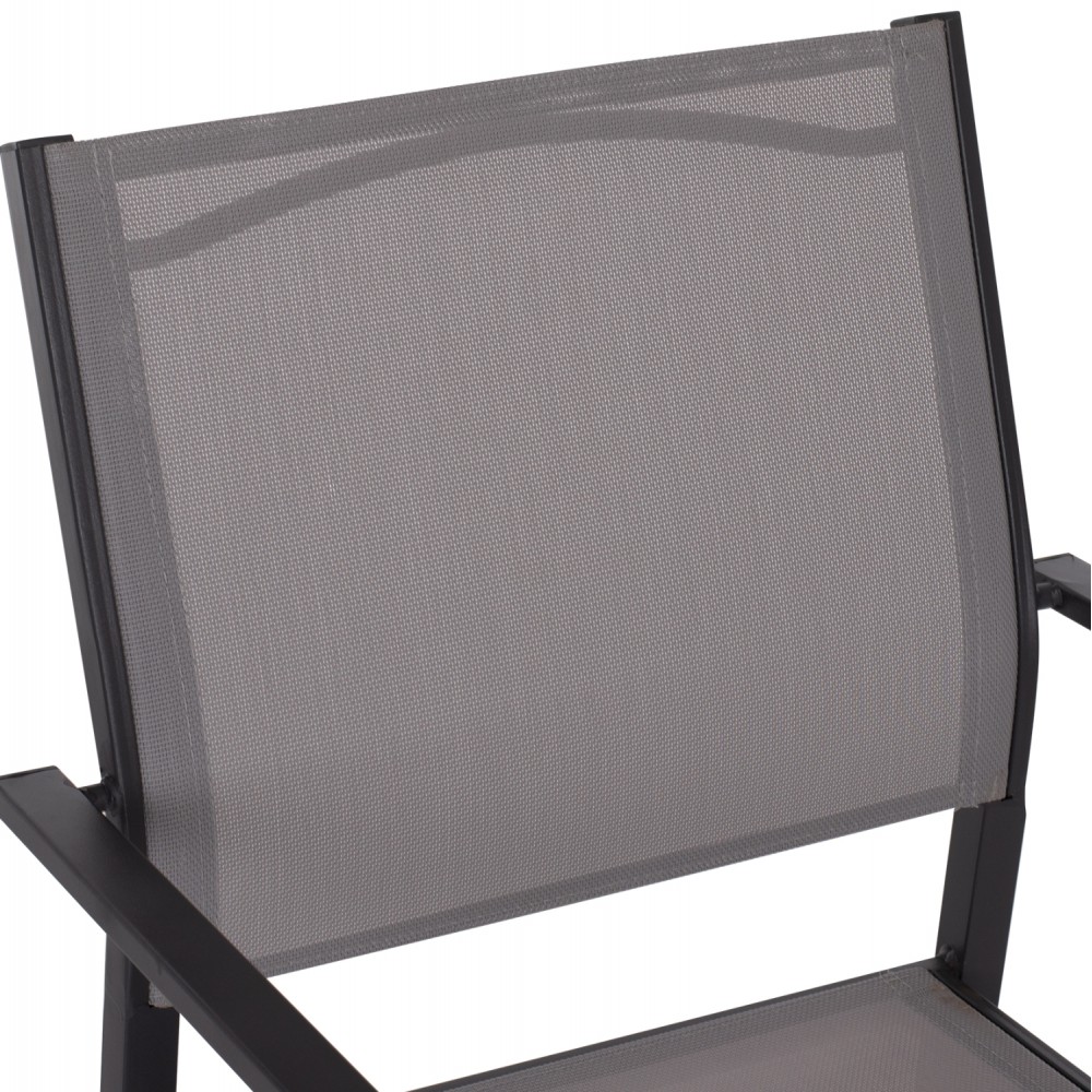 Πολυθρόνα "NEDAN" από μέταλλο-textline σε γκρι χρώμα 54x54x86