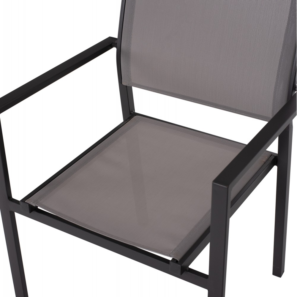 Πολυθρόνα "NEDAN" από μέταλλο-textline σε γκρι χρώμα 54x54x86