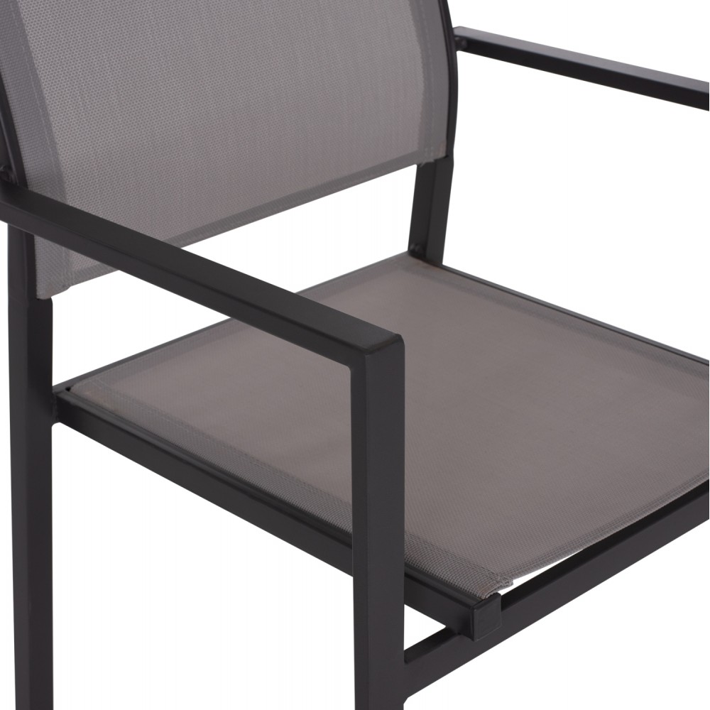 Πολυθρόνα "NEDAN" από μέταλλο-textline σε γκρι χρώμα 54x54x86