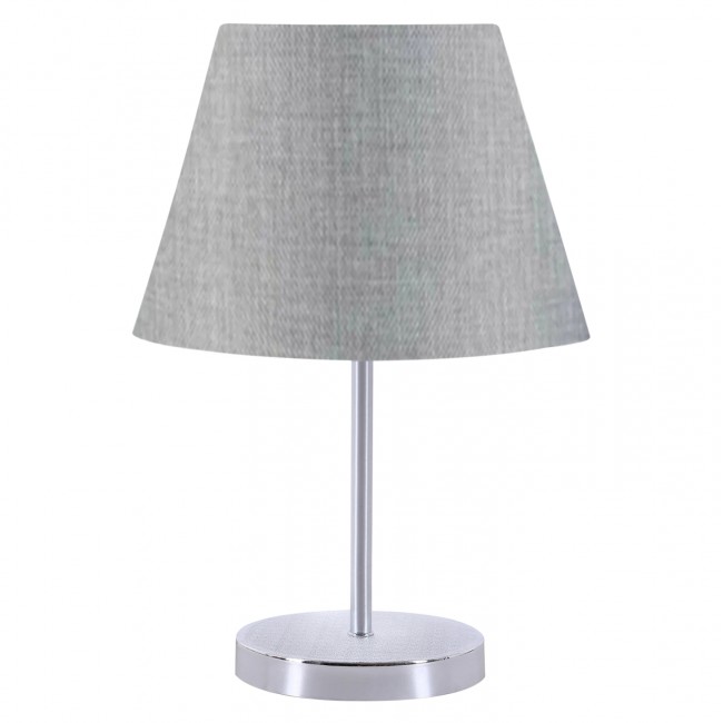 Φωτιστικό επιτραπέζιο από μέταλλο/ύφασμα σε ασημί/γκρι χρώμα Ε27 Φ22x37
