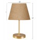 Φωτιστικό επιτραπέζιο από μέταλλο/ύφασμα σε χρυσό/μπεζ χρώμα Ε27 Φ22x37