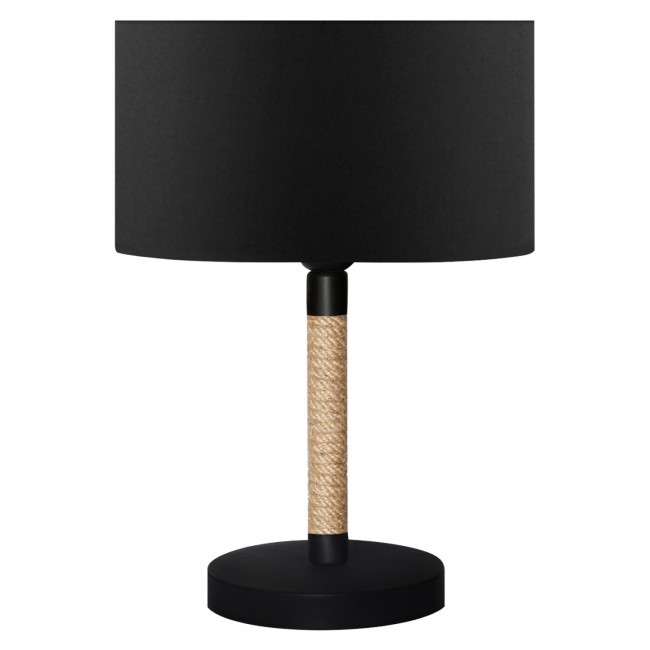 Φωτιστικό επιτραπέζιο από μέταλλο/ύφασμα σε μαύρο χρώμα Ε27 Φ24x37