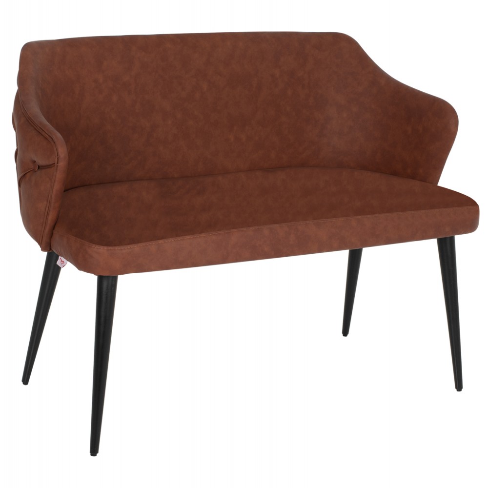 Καναπές διθέσιος "CARLOS" από ύφασμα σε καφέ χρώμα 119x60x84