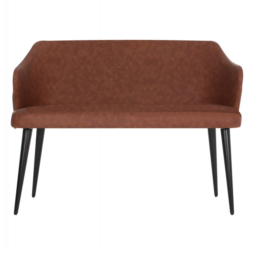 Καναπές διθέσιος "CARLOS" από ύφασμα σε καφέ χρώμα 119x60x84