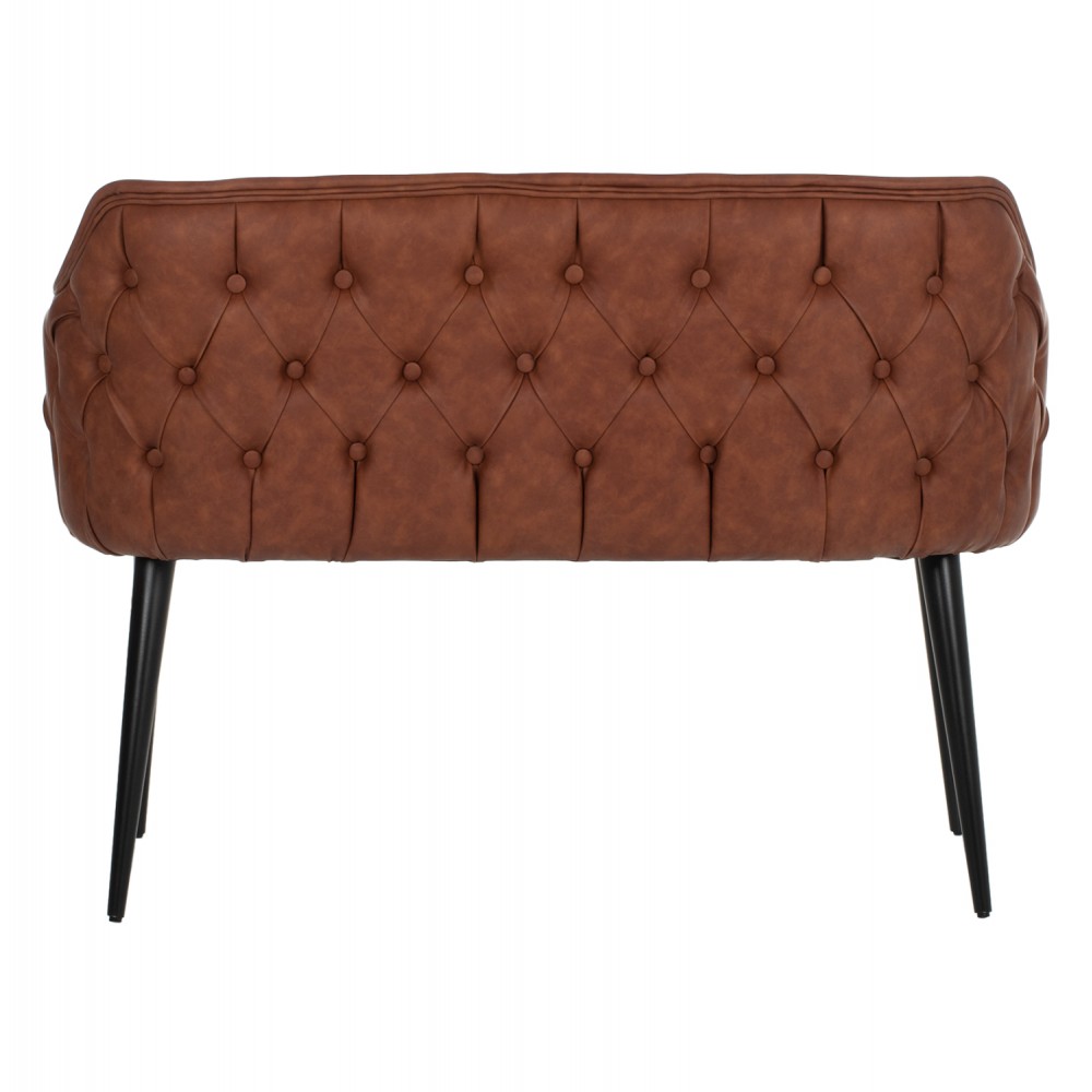 Καναπές διθέσιος "CARLOS" από ύφασμα σε καφέ χρώμα 119x60x84