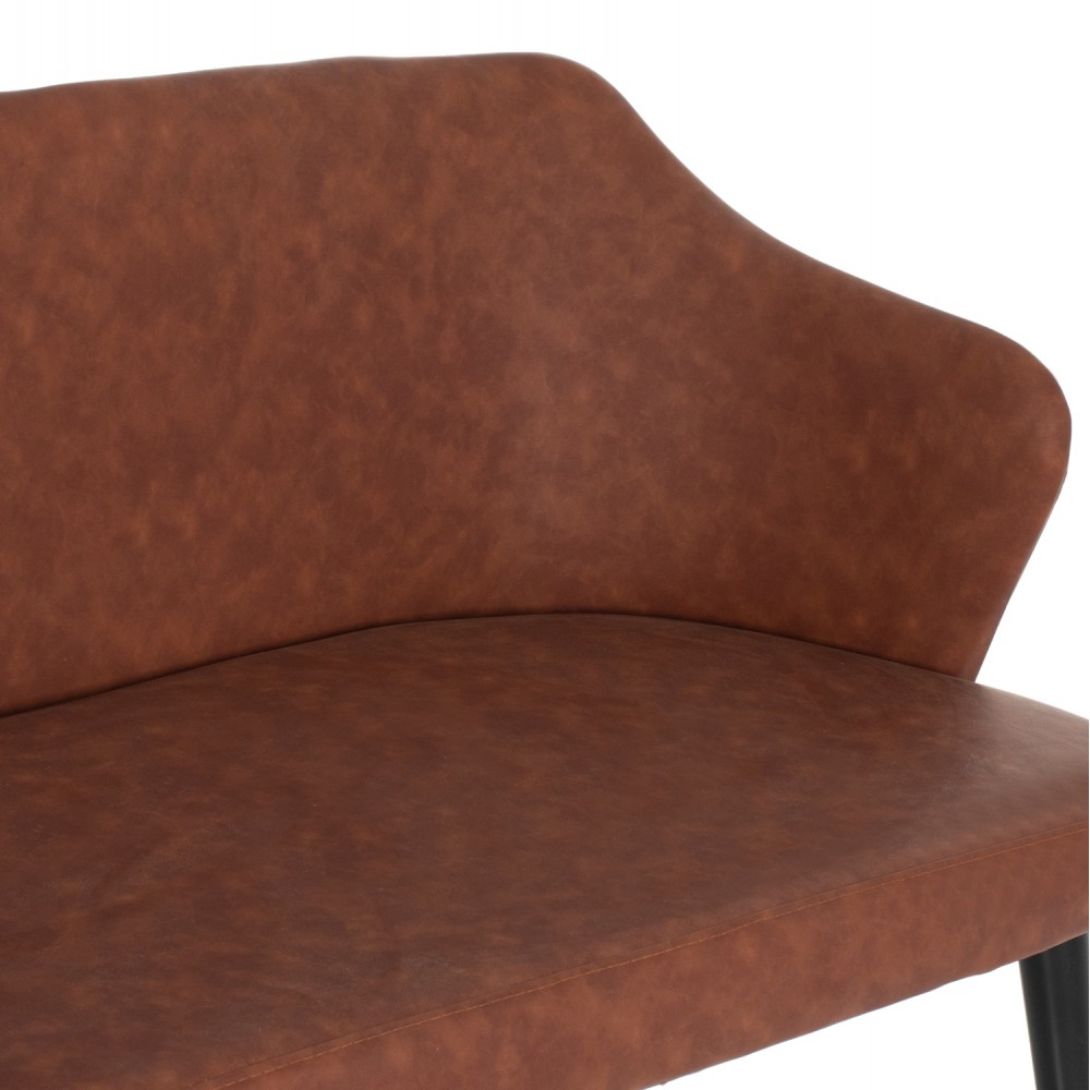 Καναπές διθέσιος "CARLOS" από ύφασμα σε καφέ χρώμα 119x60x84