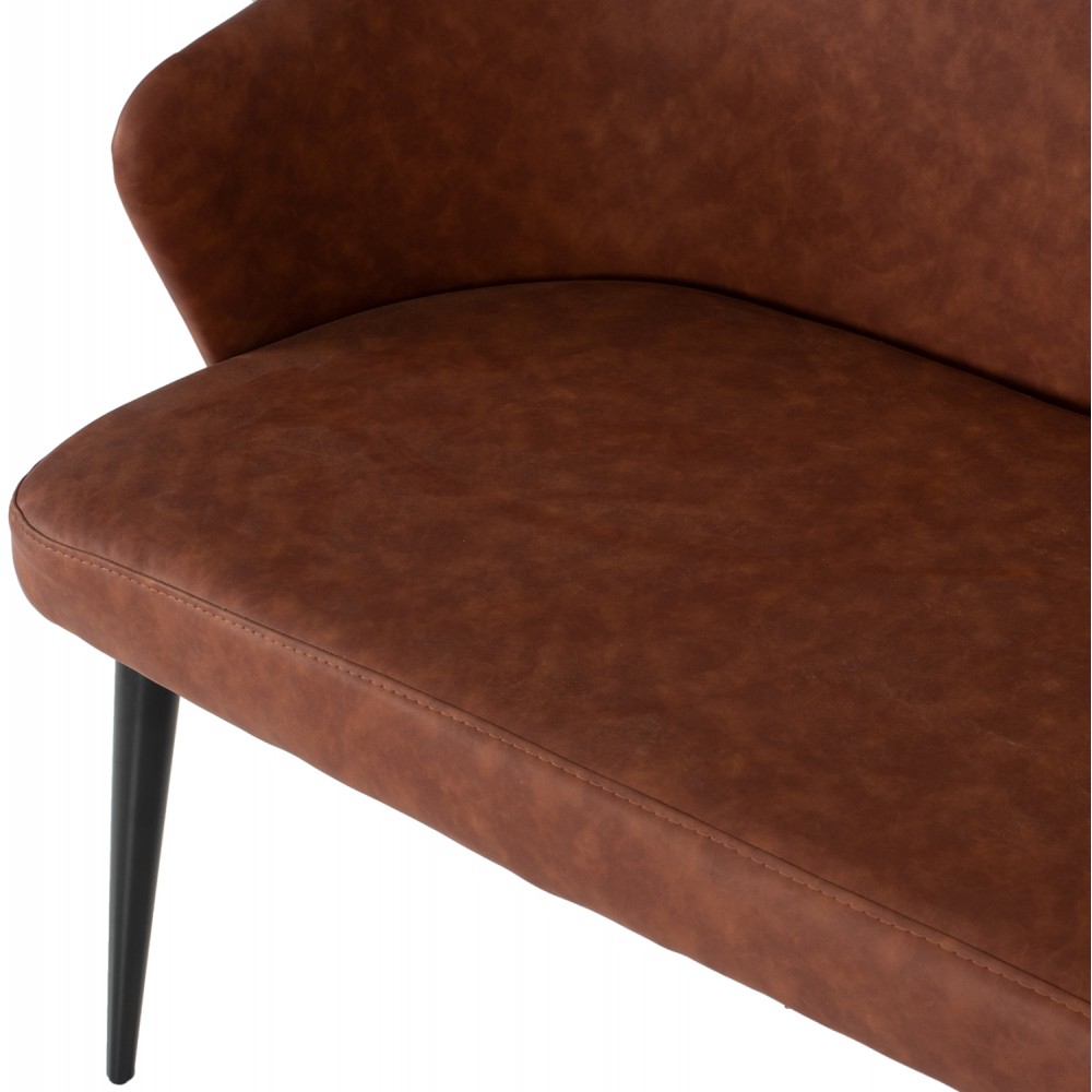 Καναπές διθέσιος "CARLOS" από ύφασμα σε καφέ χρώμα 119x60x84