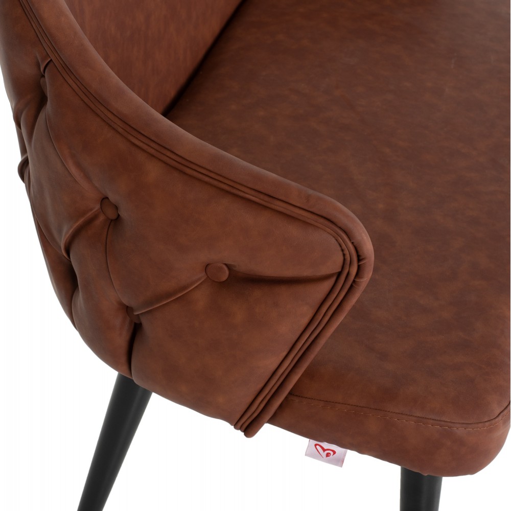 Καναπές διθέσιος "CARLOS" από ύφασμα σε καφέ χρώμα 119x60x84