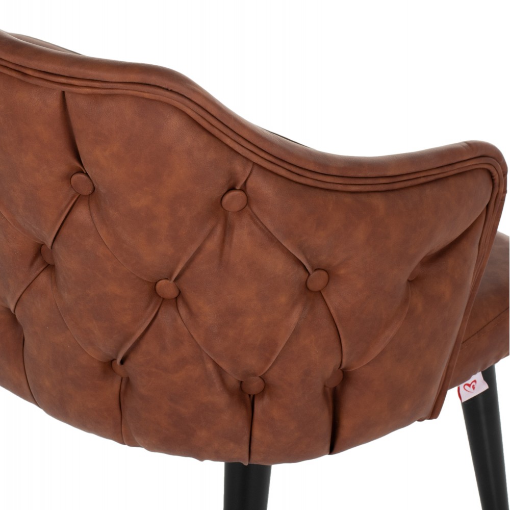 Καναπές διθέσιος "CARLOS" από ύφασμα σε καφέ χρώμα 119x60x84