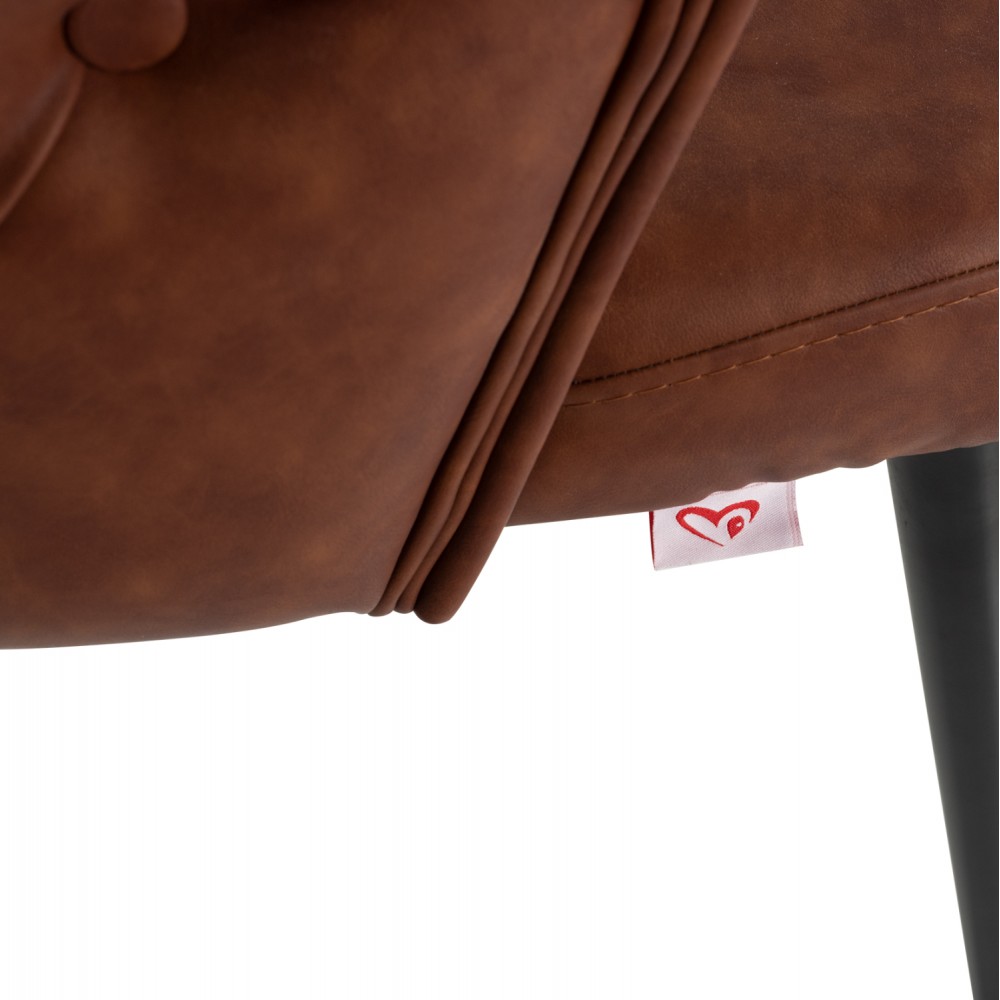 Καναπές διθέσιος "CARLOS" από ύφασμα σε καφέ χρώμα 119x60x84