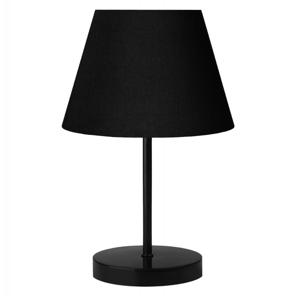 Φωτιστικό επιτραπέζιο από μέταλλο/ύφασμα σε μαύρο χρώμα Ε27 Φ22x36