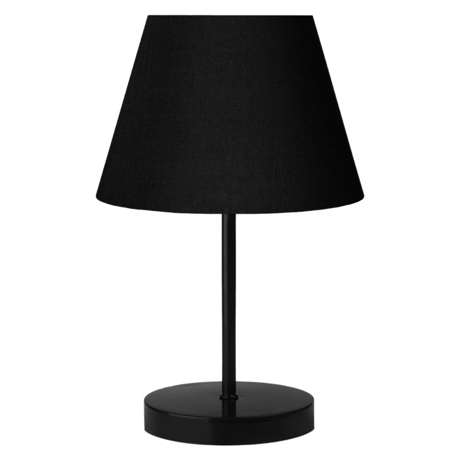 Φωτιστικό επιτραπέζιο από μέταλλο/ύφασμα σε μαύρο χρώμα Ε27 Φ22x36