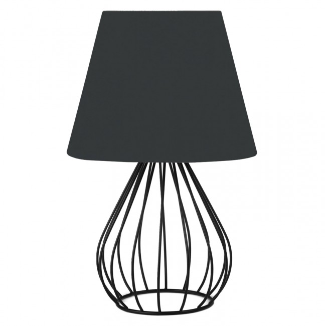 Φωτιστικό επιτραπέζιο από μέταλλο/ύφασμα σε μαύρο χρώμα Ε27 Φ22x36