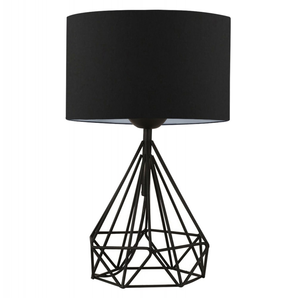 Φωτιστικό επιτραπέζιο από μέταλλο/ύφασμα σε μαύρο χρώμα Ε27 Φ24x41