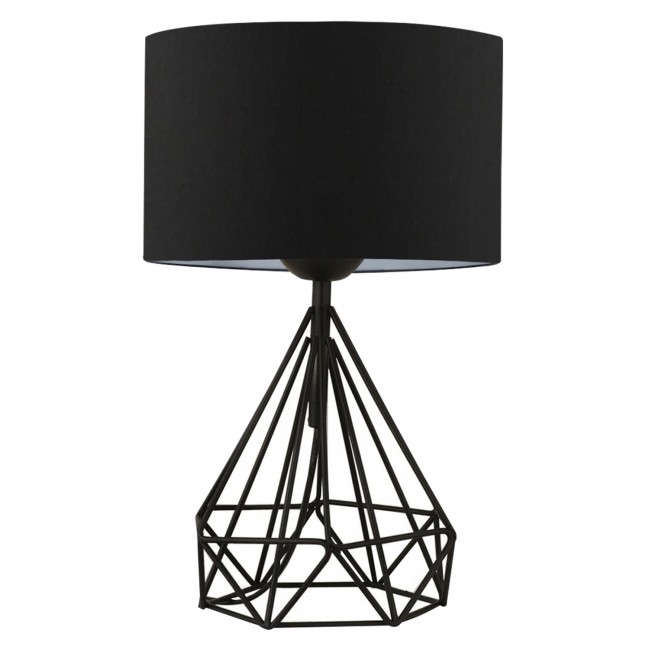 Φωτιστικό επιτραπέζιο από μέταλλο/ύφασμα σε μαύρο χρώμα Ε27 Φ24x41