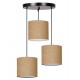 Φωτιστικό τρίφωτο από πλαστικό/ύφασμα σε μαύρο/μπεζ χρώμα Ε14 Φ15x80