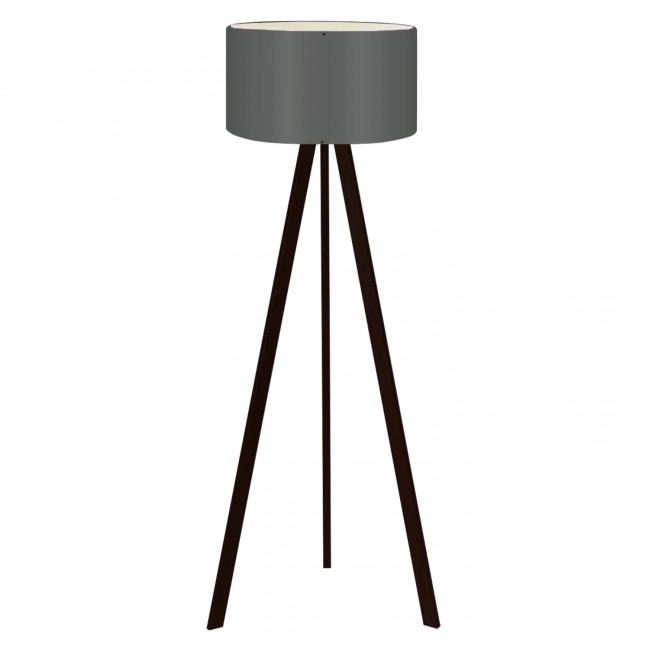 Φωτιστικό δαπέδου "CRUZ" από MDF/ύφασμα σε μαύρο/γκρι χρώμα Ε27 Φ38x140