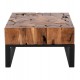 Τραπέζι σαλονιού από μασίφ ξύλο σε φυσικό χρώμα 80x80x48