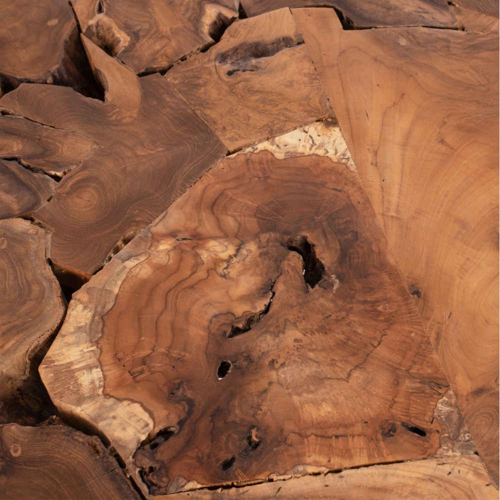 Τραπέζι σαλονιού από μασίφ ξύλο σε φυσικό χρώμα 80x80x48