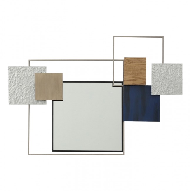 Διακοσμητικό τοίχου με καθρέπτη από μέταλλο πολύχρωμο 95.9x5.7x66