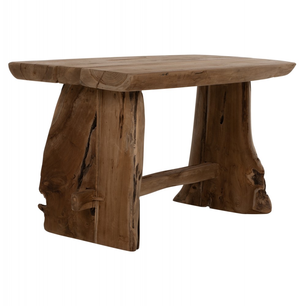 Παγκάκι από μασίφ ξύλο σε φυσικό χρώμα 80x40x45