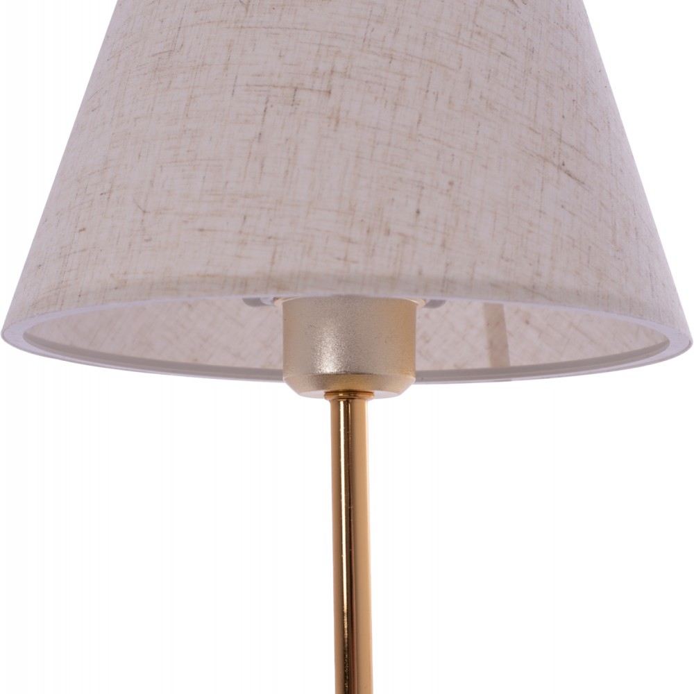 Φωτιστικό επιτραπέζιο από μέταλλο/ύφασμα σε χρυσό/εκρού χρώμα Ε27 Φ22x37