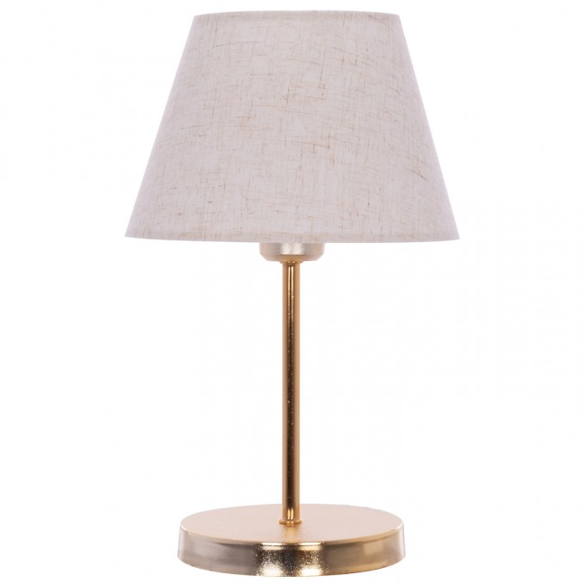 Φωτιστικό επιτραπέζιο από μέταλλο/ύφασμα σε χρυσό/εκρού χρώμα Ε27 Φ22x37