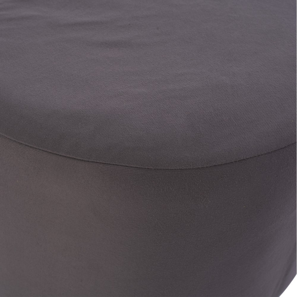 Σκαμπώ "VINDE" από ύφασμα/μέταλλο σε γκρι/χρυσό χρώμα Φ40x35