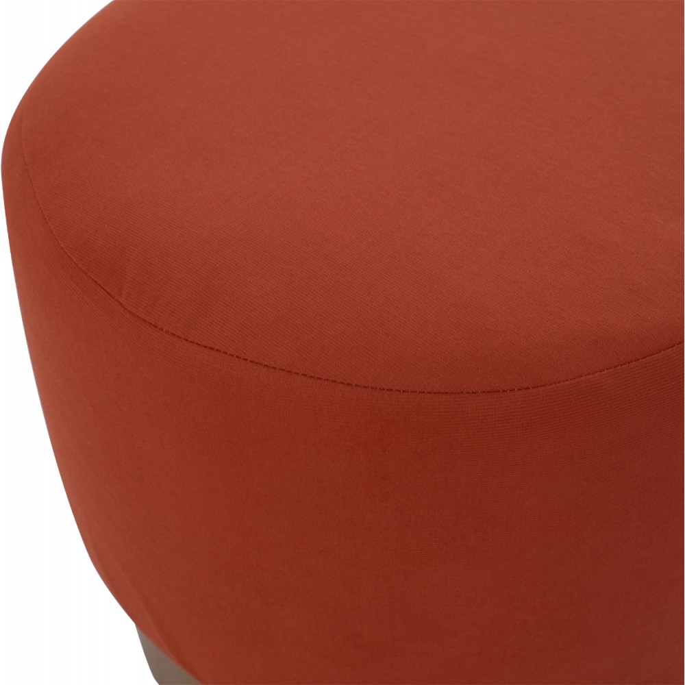 Σκαμπώ "VINDE" από ύφασμα/μέταλλο σε κοραλί/χρυσό χρώμα Φ40x35