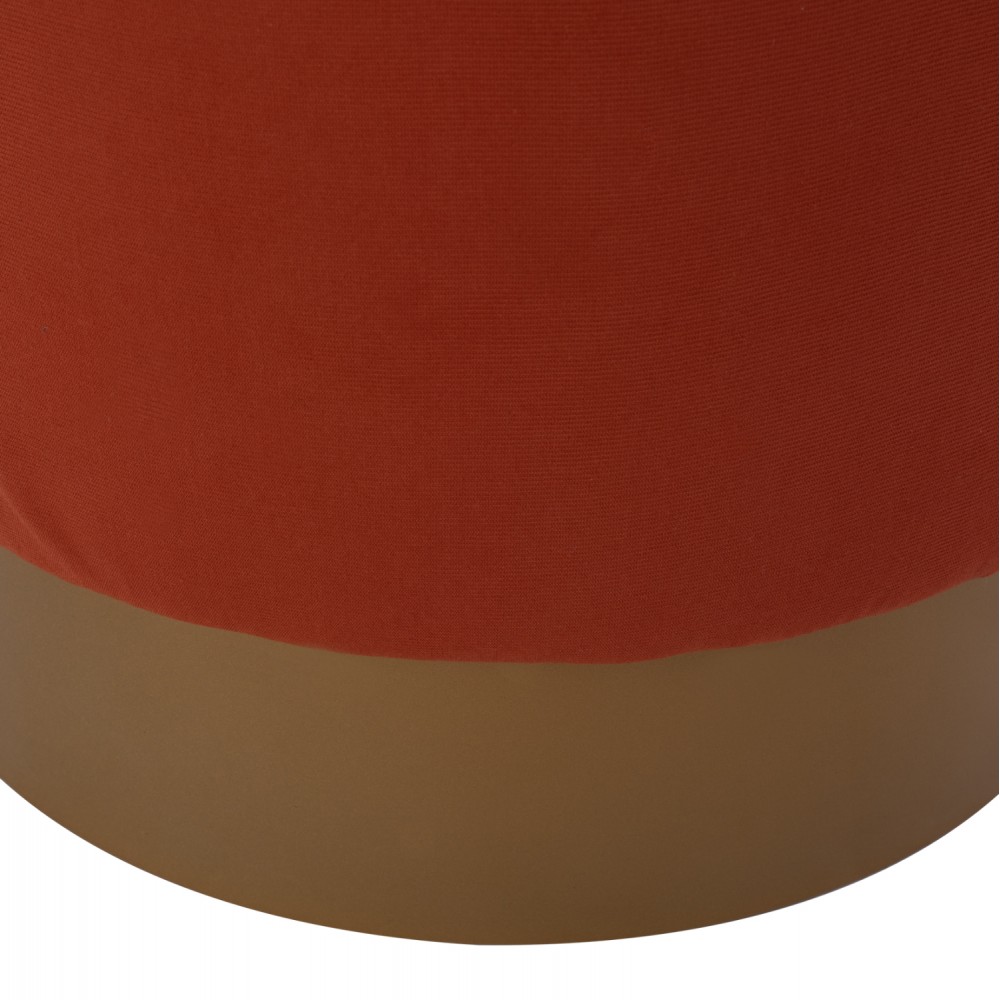 Σκαμπώ "VINDE" από ύφασμα/μέταλλο σε κοραλί/χρυσό χρώμα Φ40x35