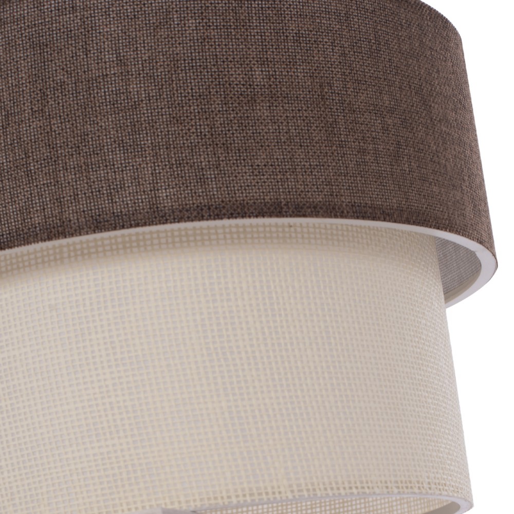 Φωτιστικό μονόφωτο από ύφασμα σε καφέ/εκρού χρώμα Ε27 Φ30x70