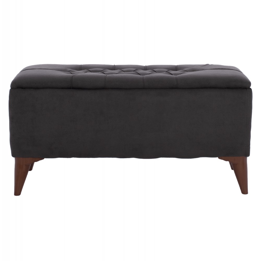 Σκαμπώ-μπαούλο από ύφασμα σε γκρι χρώμα 91x42x43