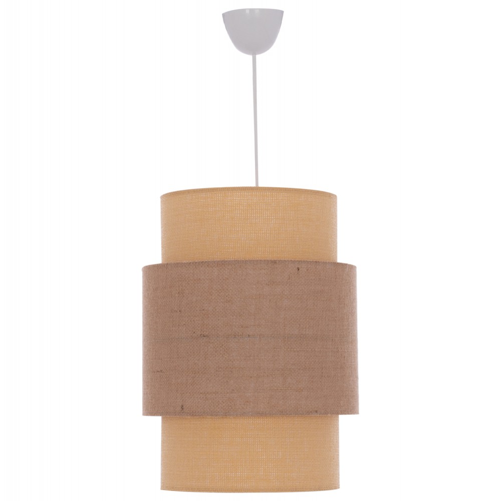 Φωτιστικό μονόφωτο από ύφασμα σε μπεζ χρώμα Ε27 Φ30x70