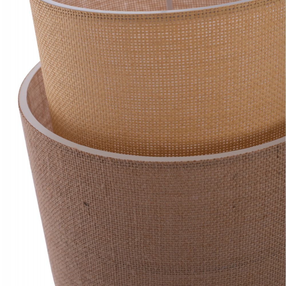 Φωτιστικό μονόφωτο από ύφασμα σε μπεζ χρώμα Ε27 Φ30x70