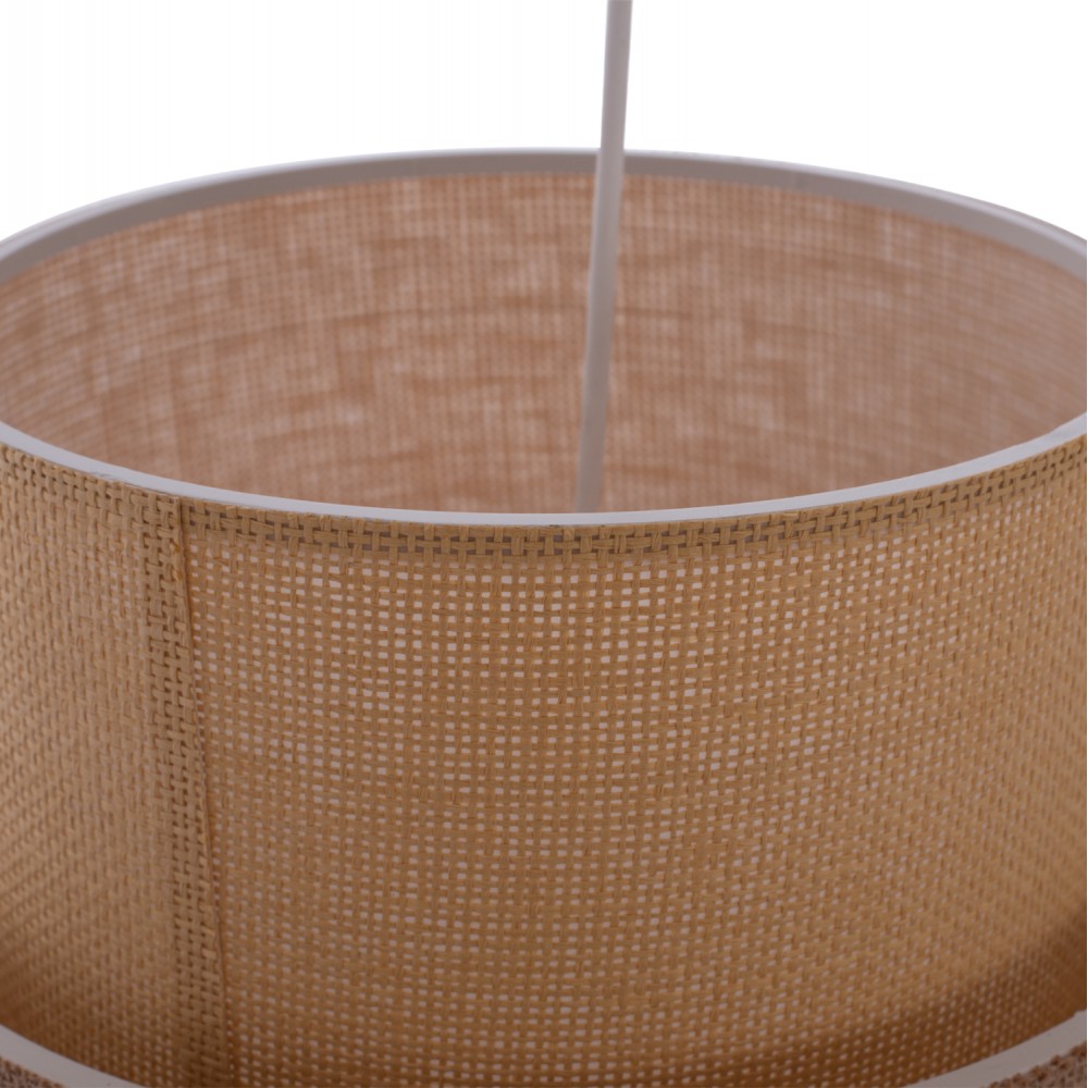 Φωτιστικό μονόφωτο από ύφασμα σε μπεζ χρώμα Ε27 Φ30x70