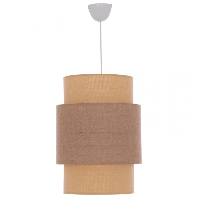 Φωτιστικό μονόφωτο από ύφασμα σε μπεζ χρώμα Ε27 Φ30x70