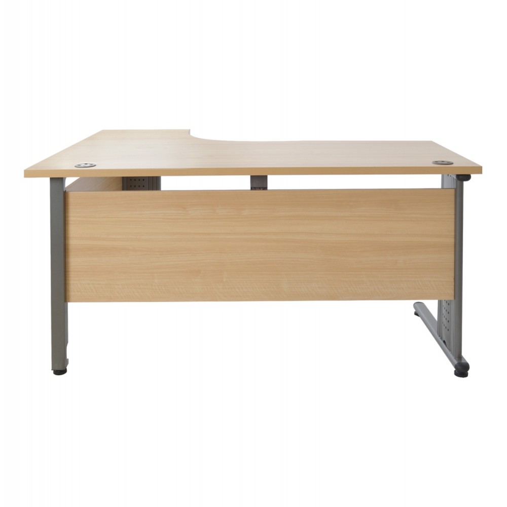 Γραφείο επαγγελματικό "VALDEN" με δεξιά γωνία σε φυσικό/γκρι χρώμα 160x120x75