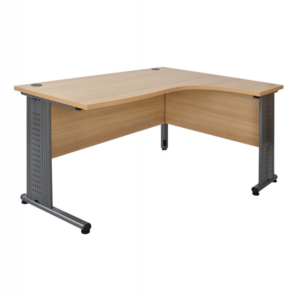 Γραφείο επαγγελματικό "VALDEN" με δεξιά γωνία σε φυσικό/γκρι χρώμα 160x120x75