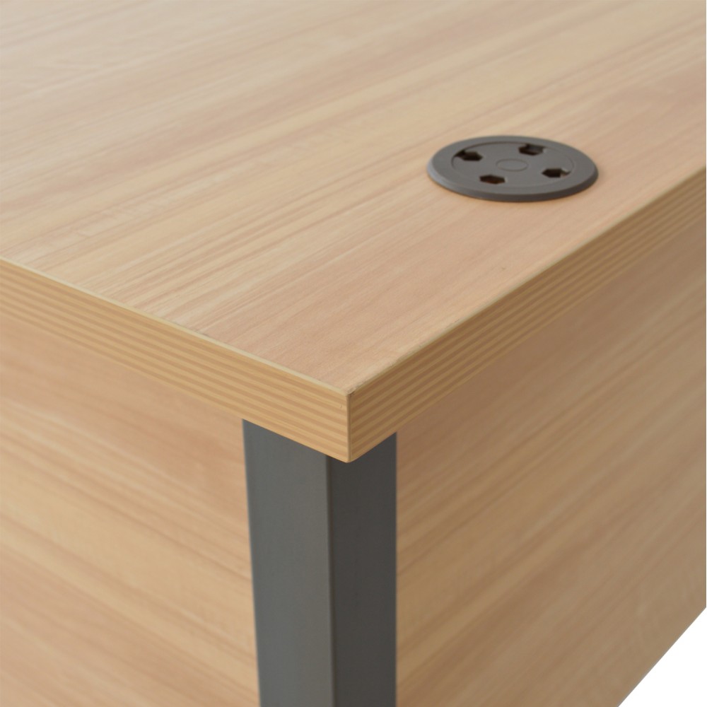 Γραφείο επαγγελματικό "VALDEN" με δεξιά γωνία σε φυσικό/γκρι χρώμα 160x120x75