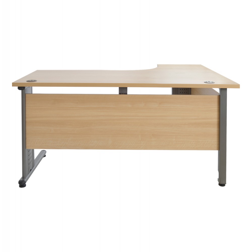 Γραφείο επαγγελματικό "VALDEN" με αριστερή γωνία σε φυσικό/γκρι χρώμα 160x120x75